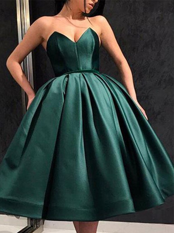 Ball Gown Short Prom Dress Dark Green Homecoming Dress MY1291