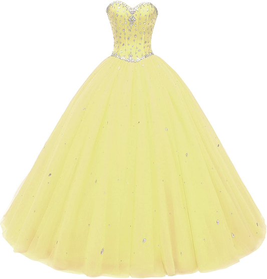 Yellow Prom Dresses Evening Dress Fairy Formal Gowns Party Wear V12