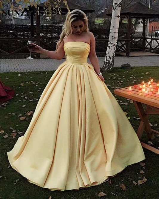 Yellow Prom Dresses Evening Gowns Y1029